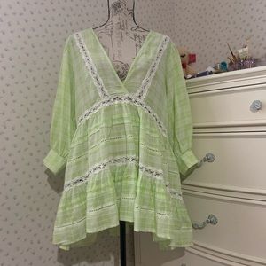 Free People Time Out Lace Tunic Top